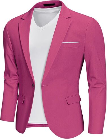MrSure Men’s Linen Blazer, Lightweight Casual Sport Coats, Solid Slim Fit Suit Jacket for Daily in Saudi Arabia