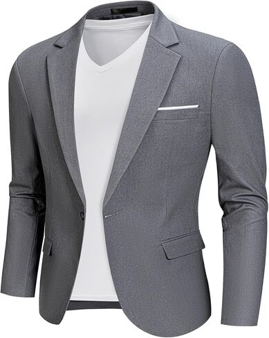 MrSure Men’s Linen Blazer, Lightweight Casual Sport Coats, Solid Slim Fit Suit Jacket for Daily in Saudi Arabia