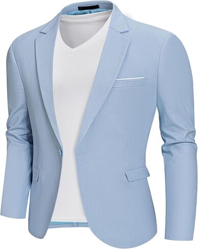 MrSure Men’s Linen Blazer, Lightweight Casual Sport Coats, Solid Slim Fit Suit Jacket for Daily in Saudi Arabia