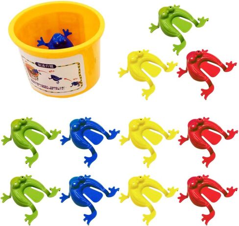 Toyvian 12pcs Jumping Frog Toy Assorted Colors Jumping Frogs Finger Pressing Bouncing Frog Toys for Kids Party Favors Easter Birthdays in Kuwait