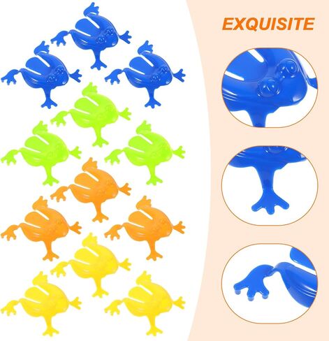 Toyvian 12pcs Jumping Frog Toy Assorted Colors Jumping Frogs Finger Pressing Bouncing Frog Toys for Kids Party Favors Easter Birthdays in Kuwait