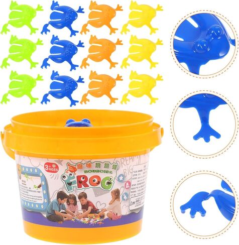 Toyvian 12pcs Jumping Frog Toy Assorted Colors Jumping Frogs Finger Pressing Bouncing Frog Toys for Kids Party Favors Easter Birthdays in Kuwait
