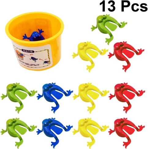 Toyvian 12pcs Jumping Frog Toy Assorted Colors Jumping Frogs Finger Pressing Bouncing Frog Toys for Kids Party Favors Easter Birthdays in Kuwait