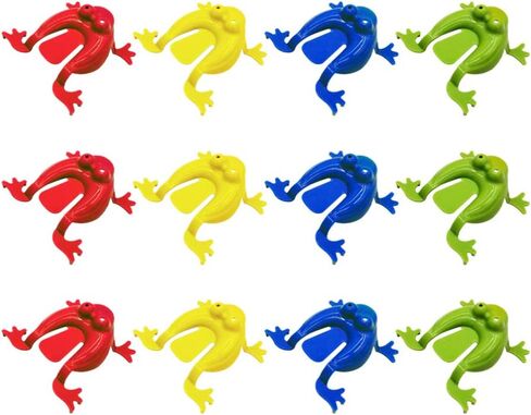 Toyvian 12pcs Jumping Frog Toy Assorted Colors Jumping Frogs Finger Pressing Bouncing Frog Toys for Kids Party Favors Easter Birthdays in Kuwait