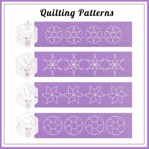 4 PCS Flower Design Free Motion Quilting Templates with Quilting Frame Acrylic Quilting Stencil Quilting Rulers Supplies Quilting Templates for Machine Quilting with Instruction (6A Design) in Saudi Arabia