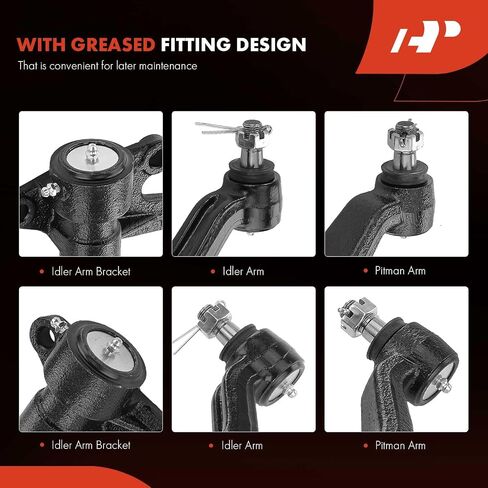 A-Premium Set of 3, Idler Arm and Bracket, Pitman Arm, Compatible with Chevrolet & Cadillac - 1993-2000 - Silverado 1500, Tahoe, Blazer, C1500/C2500/K1500/K2500 (Suburban), C3500, K3500, Escalade in Saudi Arabia