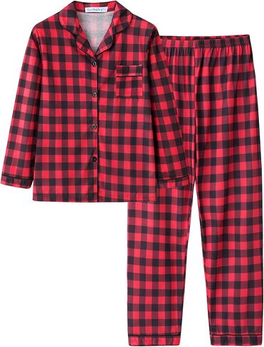 CYCHELRY Big Girls Cartoon Pajamas Set-2PCS Button Down Long Sleeve and Pants Teens PJS Set Size 6-16 in Saudi Arabia