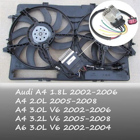 استبدال وحدة التحكم في مروحة تبريد المبرد GELUOXI 8E0959501AG لـ 2002-2009 Audi A4 1.8L 2.0L 3.0L 3.2L الجزء # 902-436، 8E0959501K in Saudi Arabia