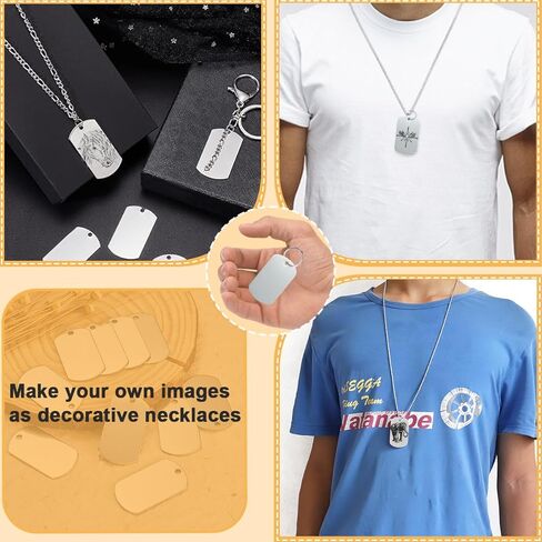 50 حزمة من علامات الألومنيوم الفارغة النقش العلامات المعدنية الفارغة مع ثقب معلق معرف الحيوانات الأليفة ختم مزدوج الجوانب علامات النقش مع 50 حلقة رئيسية للحرف الزخرفية DIY 10 ألوان عشوائية in Kuwait