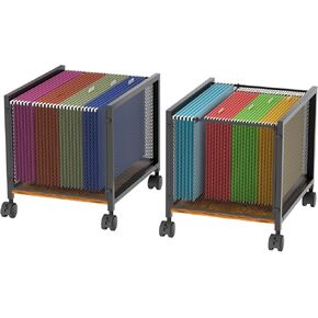 Small File Cabinet Cart, Letter/Legal Hanging File Organizer with Wheels, Under Desk Storage Solution, Small Filing Cabinet with Mesh Panels for Home Office