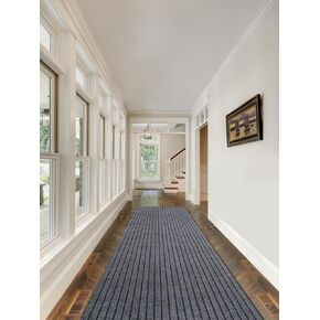 Runner Rugs with Rubber Backing, 3' x 10' Non Slip Carpet Rug Runner for Hallway Indoor/Outdoor Entrance Floor Mat Grey Striped Area Rugs Mat for Entryway Balcony Patio Kitchen Garage Stair Laundry