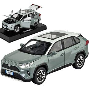 Model Car 1/32 RAV4 Toy Car Alloy Diecast Collectible Model with Light and Sound Toy Vehicle for Boys Kids Toddler Gift White Car in Saudi Arabia