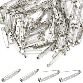 200 Pieces Bar Pin Back 15mm Brooch Pin Back Metal Back Brooches Bar Jewelry Pins Locking Pin Back Clasp for Badges DIY Craft Name Tags (15mm/DIY)