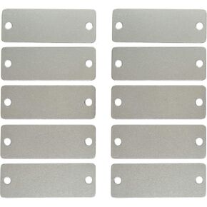 StayMax 25 Pack Stainless Steel Blank Tags Rectangle Stamping Blanks with Two Holes