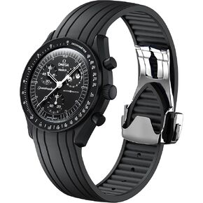 Strap for Omega x Swatch MoonSwatch Watch 20mm,Folding Buckle Matte Finish Band Compatible Omega Swatch Moonswatch Speedmaster,Curved No Gap Replacement Strap fo Swatch Omega Men Women