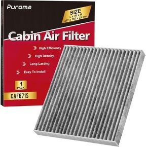 Puroma Cabin Air Filter with Activated Carbon, Replacement for CF11671, 6090C, CAF1864P, Mazda: EG21-61-P11, Jeep Grand Wagoneer, Wagoneer, Mazda CX-7, RAM 1500, 1500 Classic, 2500, 3500, 4500, 5500