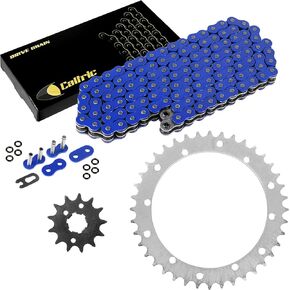 Caltric Blue O-Ring Drive Chain and Sprockets Kit Compatible with Yamaha Warrior 350 YFM350X 1989-2004 Blue