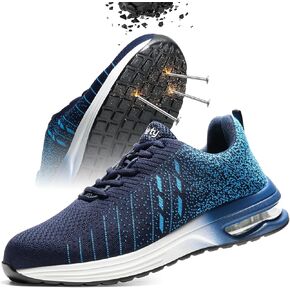 Furuian Steel Toe Shoes for Men Women with Air Cushion Safety Shoes Lightweight Composite Toe Shoes Non Slip Steel Toe Sneakers Indestructible Work Shoes
