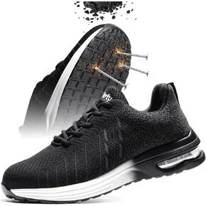 Furuian Steel Toe Shoes for Men Women with Air Cushion Safety Shoes Lightweight Composite Toe Shoes Non Slip Steel Toe Sneakers Indestructible Work Shoes in Kuwait