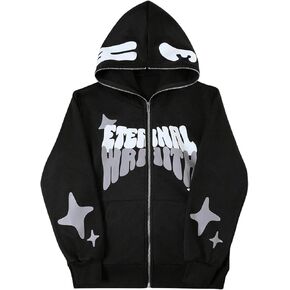 SOLY HUX Boy's Zip Up Hoodies Sweatshirt Y2k Letter Graphic Long Sleeve Streetwear Jacket