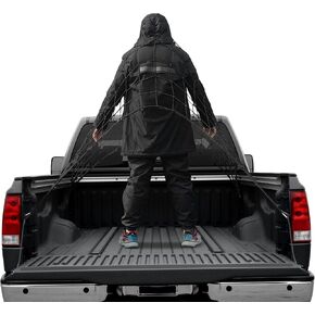 شبكة شحن مقاس 4x6FT لسرير الشاحنة الصغيرة، تمتد إلى 8 × 12 بوصة شبكة شحن بنجي شديدة التحمل مع 12 قطعة من مشابك حلقة معدنية in Kuwait