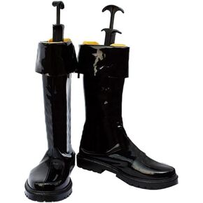 Men's Adult Cosplay Shoes Boots Pirate Hunter Flat Boots Black Leather Shoe Boots Halloween Party Costume