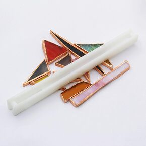 Stained Glass Hand Foiler 7/32"Stained Glass Copper Foiling Tool,Short Hand Foiler 7/32" Foil Crimper, White(Don't Include Glass)