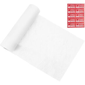 PATIKIL 12" x 105' Honeycombs Packing Paper, Packing Paper Wrap Sheets Roll with Fragile Stickers for Moving Packaging Shipping Supplies Protective, White