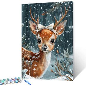 Tucocoo Cute Squirrel Paint by Numbers for Adults Red Christmas Box DIY Oil Painting Acrylic Paints Artwork Art Craft for Home Wall Decor Pictures 16"x20" Unframed