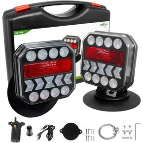 Agrieyes USB-C Wireless Trailer Lights, Adjustable Magnetic Tow Light with Retroreflectors, Rechargeable Towing Light Kit Reverse for Trucks, Boat, RV, Vehicle, Caravan