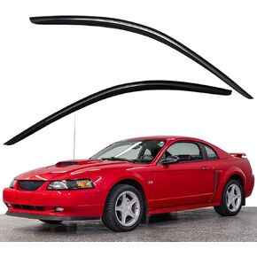 Lightronic WV92514 Outside-Mount Side Window Visors Deflectors Vent Rain Guards, Dark Smoke, 2-Pieces Set, Fits 1994-2004 Ford Mustang Coupe