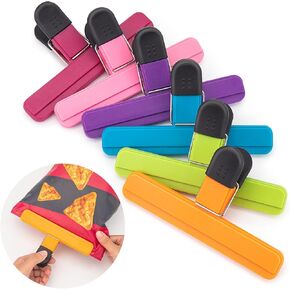 6 Pack Chip Bag Clips, Large Bag Clips for Food Storage, Snack Clips Bag Clips for Chips and Other Food Bags, Plastic Heavy Duty Sealing Clips for Home, Office, School and More(6 x 3.5 Inch)