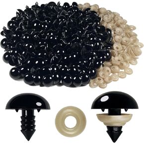 Hukiwow 320Pcs 18mm Safety Eyes and Washers 18 mm Safety Eyes for Crocheting Black Big Crochet Eyes Large Craft Eyes Plastic Eyes for Animals Doll