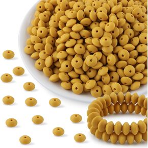 300Pcs 12mm Silicone Lentil Beads, Silicone Spacer Beads for Necklace Bracelet Making, Abacus Silicone Beads for Keychain Making and Silicone Focal Beads for Pens Craft(Multicolor)