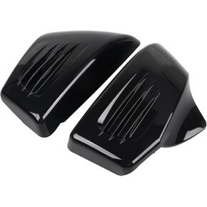 Left & Right ABS Side Battery Cover For Honda Shadow (A.C.E.) VT1100C2 1995-2000, VT1100C2 Sabre 2000-2007, VT1100T Tourer 1998-2001, Black