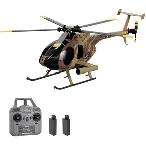 Remote Control Helicopter, 2.4G 4CH UAV 1:28 Fixed Height Single Blade Flybarless Remote Control Helicopter RTF with Optical Flow Localization 2 Battery - Red