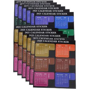 Sewroro 12 Sheets 2025 Monthly Calendar Stickers Index Divider Tabs Sticky Month Lables Adhesive Planner Stickers for Journal Notebook