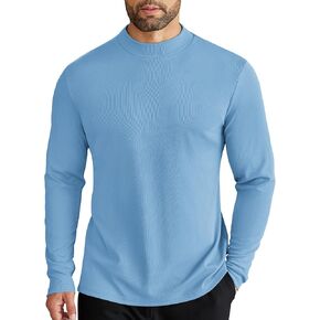 COOFANDY Men's Mock Turtleneck Long Sleeve Shirts Slim Fit Basic T-Shirt Lightweight Ribbed Pullover Sweater