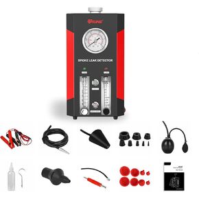 Automotive Smoke Tester,SDT206 Smoke Machine, Dual Modes Car Smoke Tester,EVAP Smoke Machine,Smoke Vacuum Leak Detector,Fuel Leak Detectors with Pressure Gauge,Adjustable Flow Meter for 12V Vehicles