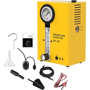 Smoke Leak Detector SDT203 EVAP Vacuum Diagnostic Leak Detector Tester, Automotive Smoke Machine, Portable Fuel Pipes Leakage Detector Tester With Pressure Gauge,Adjustable Flow Meter For 12V Vehicles