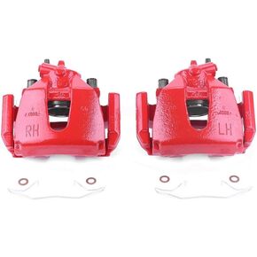 Power Stop Front S4948 Pair of High-Temp Red Powder Coated Calipers For Ford Focus 2005-2007 [Model Specific]