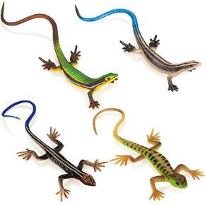 Plastic Lizard Toys Lizard Figurine Realistic Fake Lizards Artificial Model Reptile Toy for Cake Decoration Prank Props Educational Toys (Set - A)