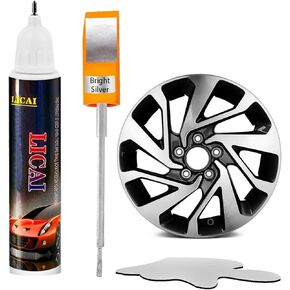 Bright Silver Rim Touch Up Paint, Car Wheel Scratch Repair Touch Up Paint Pen, Quick And Easy Wheel Scratch Repair, Universal Color Silver Wheel Paint (Bright Silver)