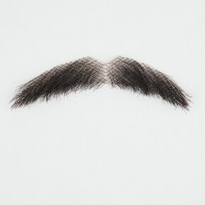 Human Hair Lace Mustache Fake Beard for Men Realistic False Facial Hair for Halloween Funny Cosplay Costume Party （Black Brown）