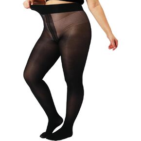 Unbreakable Plus Size Pantyhose for Women, Run Resistant Control Top Sheer Tights with Reinforced Toes