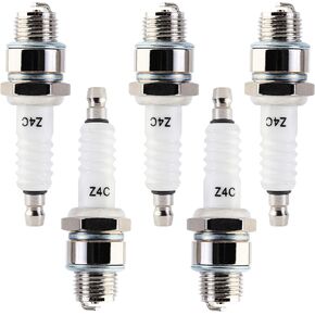 5pcs Spark Plug Z4C Compatible for 49cc 50cc 66cc 70cc 80cc 2-Stroke Engine Motorized Bicycle Moped Scooter Yamaha JOG50 90 ZX50 DIO50 Suzuki AG100 QJ50 DX100 AX100 CJ750