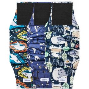 Washable Dog Diapers Male Reusable, Premium Belly Bands for Male Dogs Small, Pack of 3, High Absorbing Small Male Dog Pee Wraps for Doggie in Incontinence or Excitable Urination and Training(S)