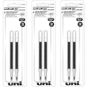 Uniball Signo 207 Gel Pen Refills, 0.5mm Micro Point, Black Ink, 6 Refills