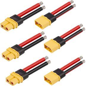 4 Pairs XT60 Plug Female and Male Connector with 150mm 10AWG Silicon Wire for RC Lipo Battery FPV Racing Drone
