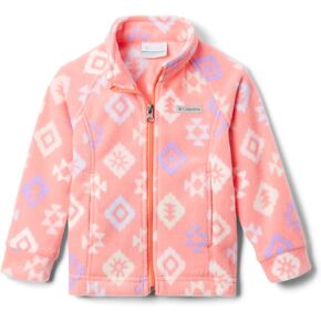 Columbia Youth Girls Benton Springs II Printed Fleece, Hot Coral Hinterland, Medium